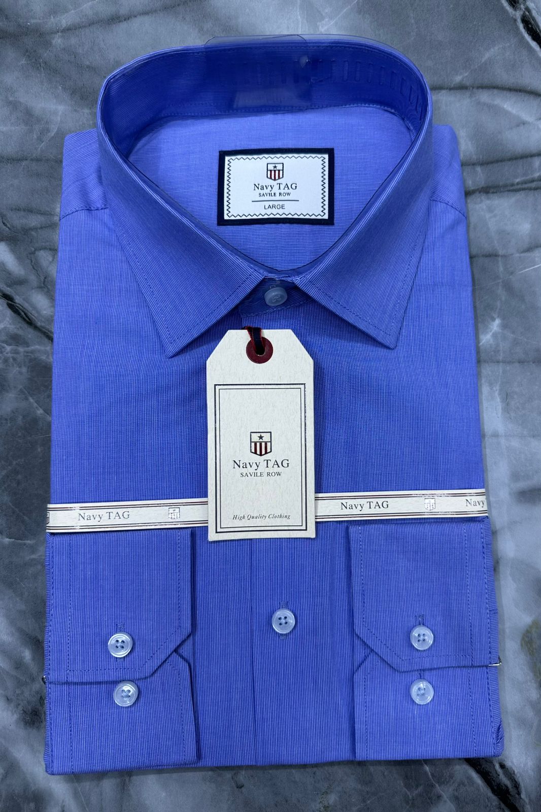 Navy TAG Premium Cotton Long Sleeve Shirts for Office & Casual Wear