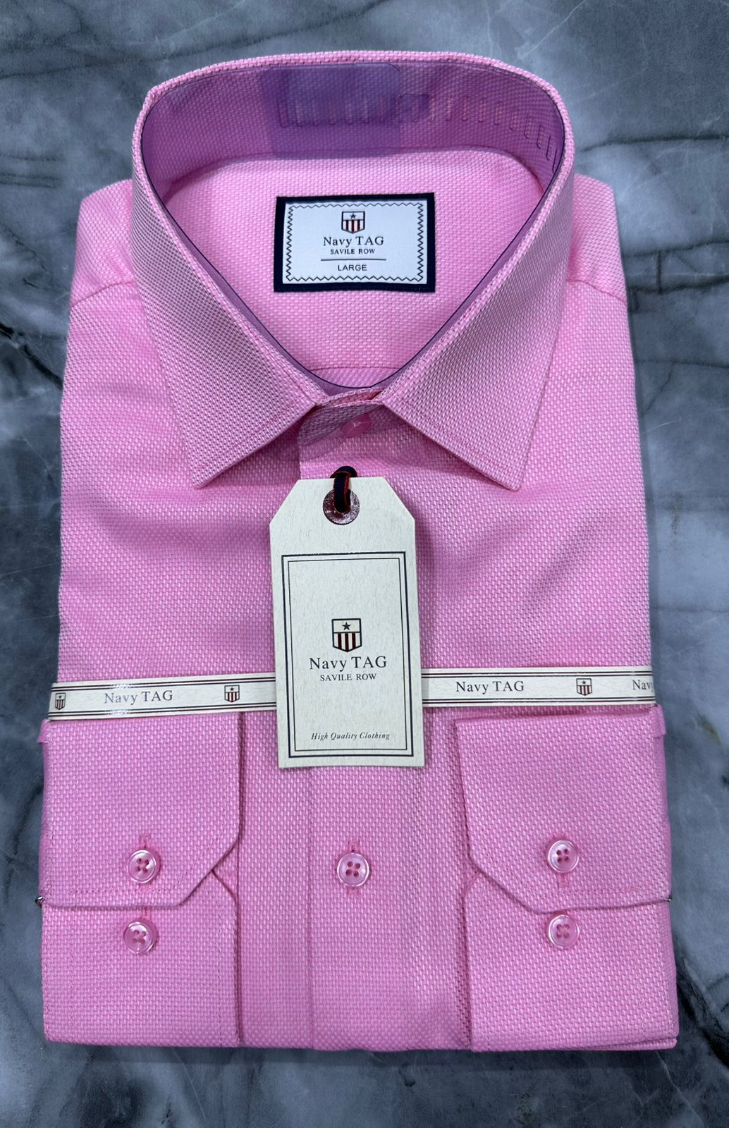 Navy TAG Premium Cotton Long Sleeve Shirts for Office & Casual Wear