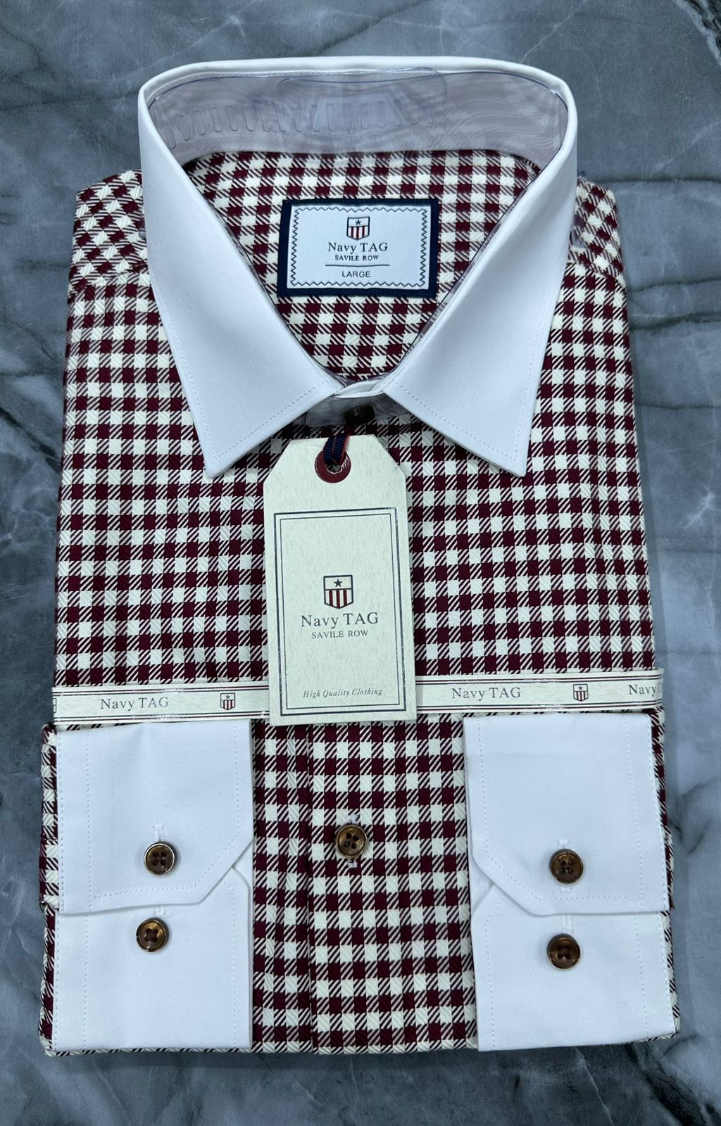 Navy TAG Premium Cotton Long Sleeve Shirts for Office & Casual Wear