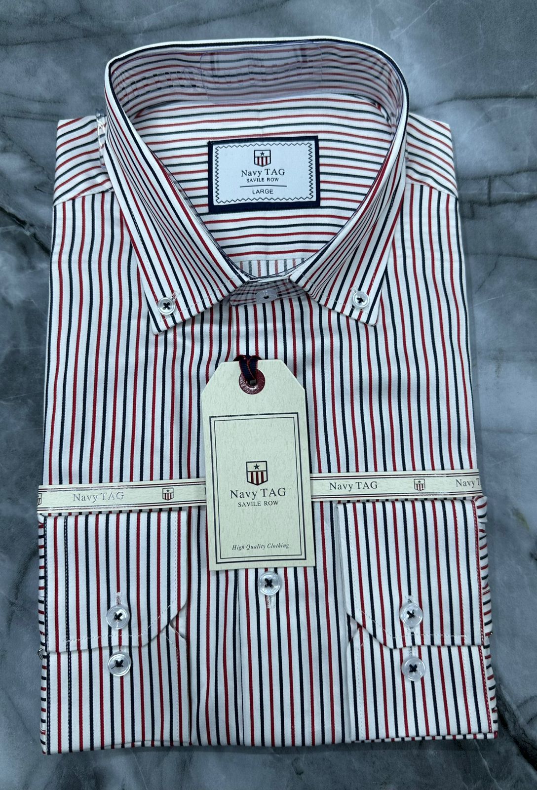 Navy TAG Premium Cotton Long Sleeve Shirts for Office & Casual Wear