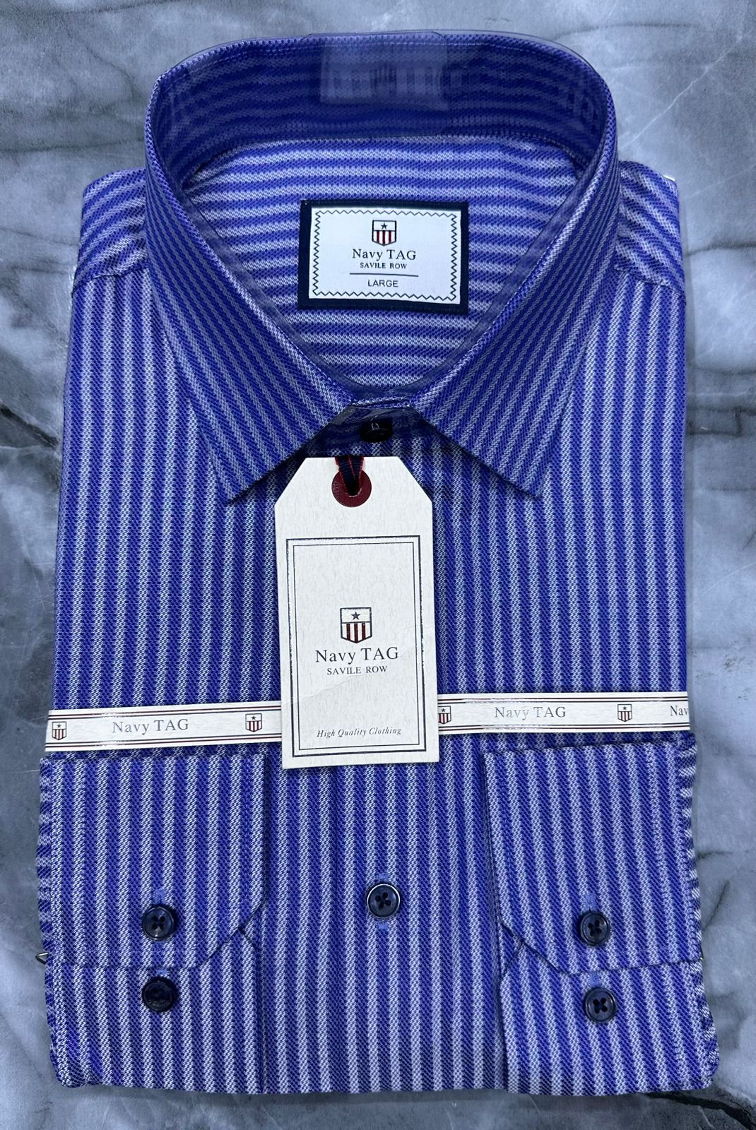 Navy TAG Premium Cotton Long Sleeve Shirts for Office & Casual Wear