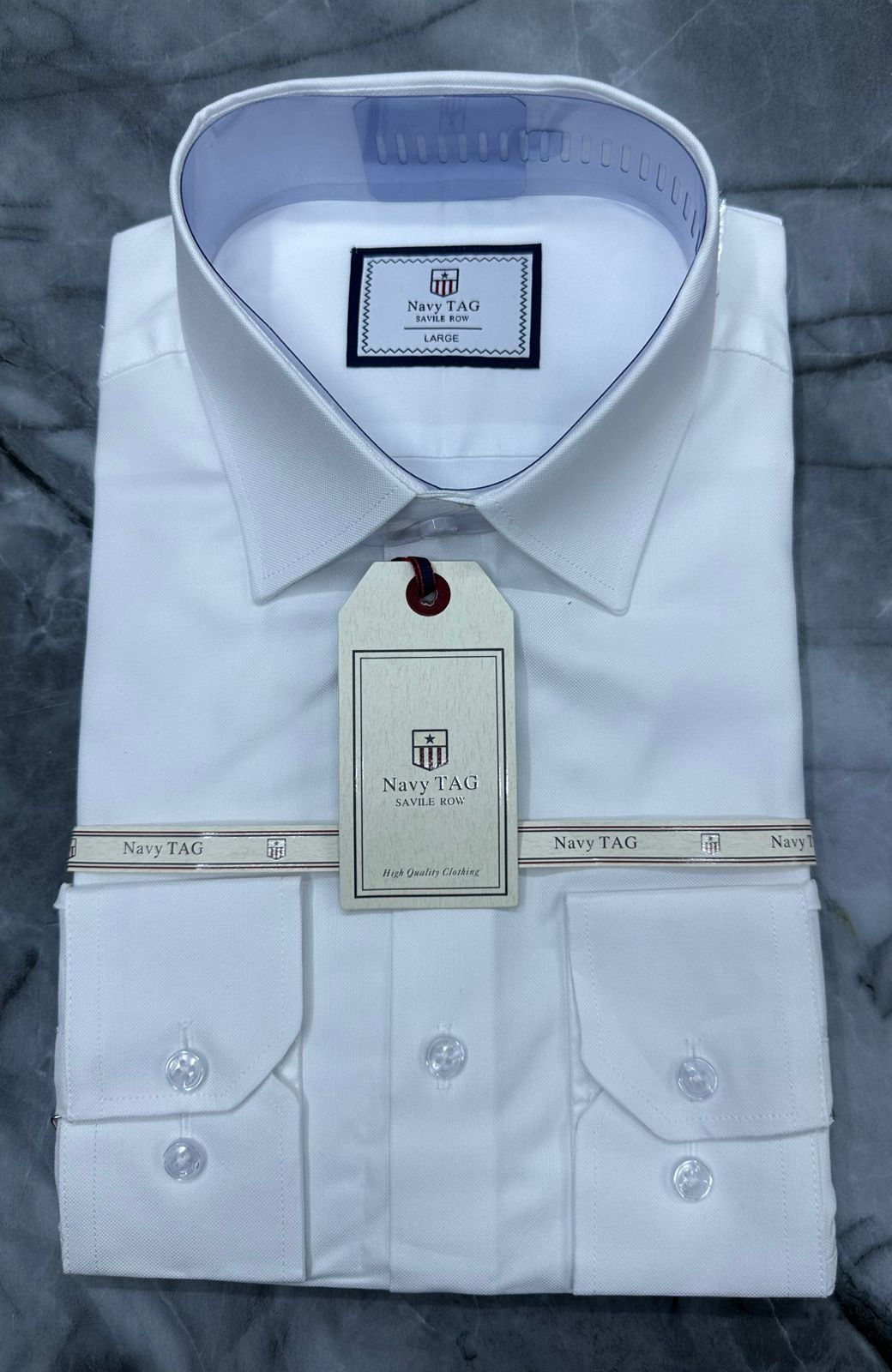 Navy TAG Premium Cotton Long Sleeve Shirts for Office & Casual Wear