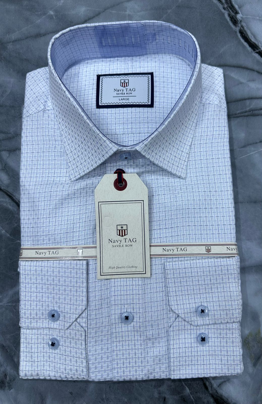 Navy TAG Premium Cotton Long Sleeve Shirts for Office & Casual Wear