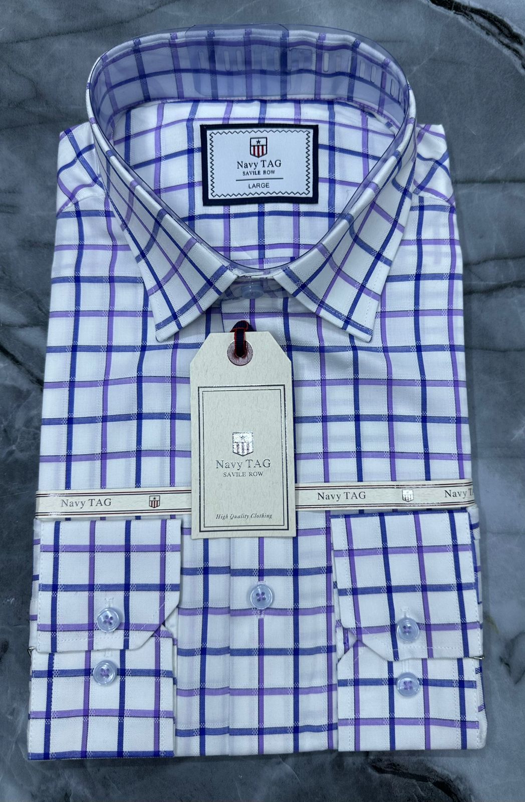 Navy TAG Premium Cotton Long Sleeve Shirts for Office & Casual Wear