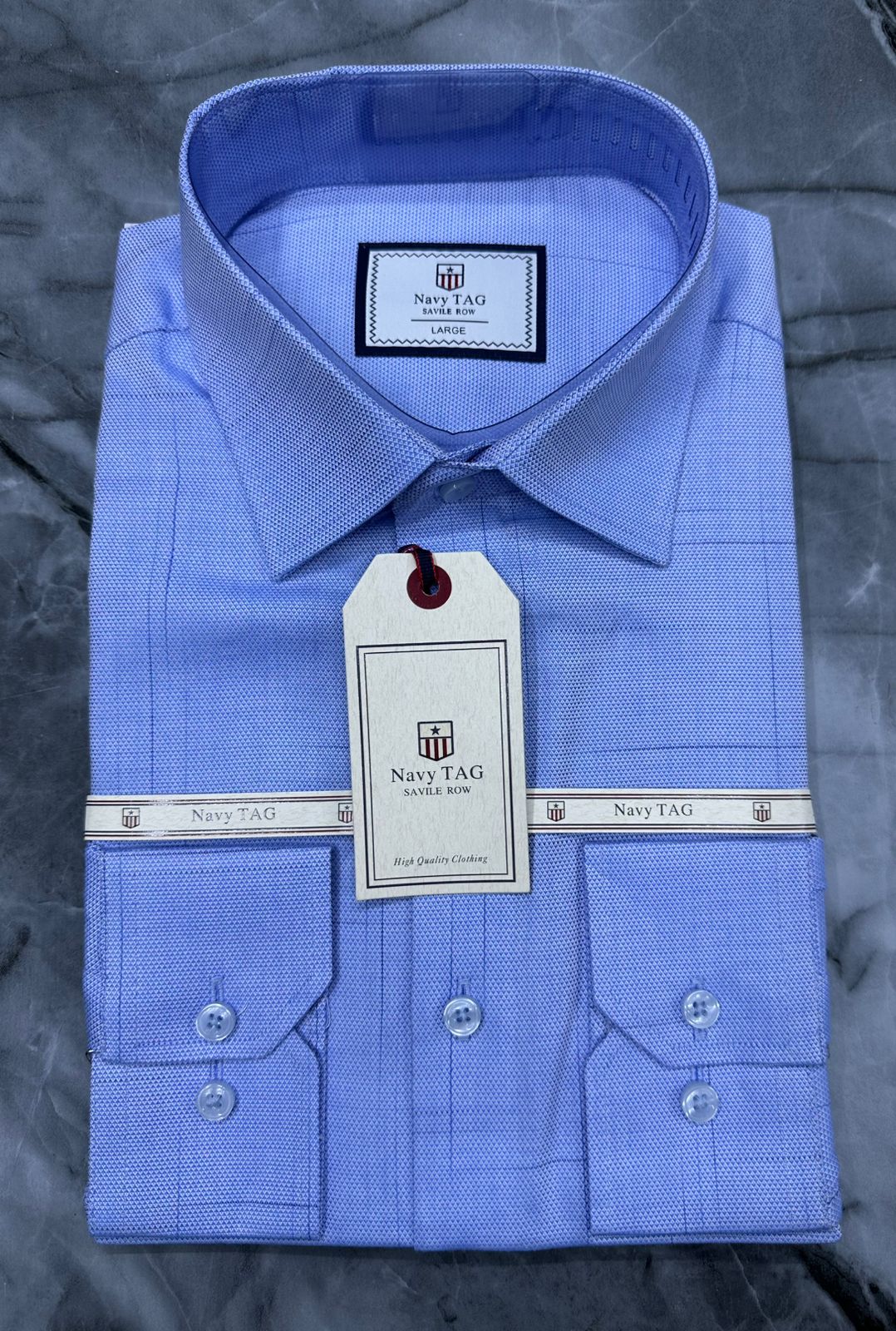 Navy TAG Premium Cotton Long Sleeve Shirts for Office & Casual Wear