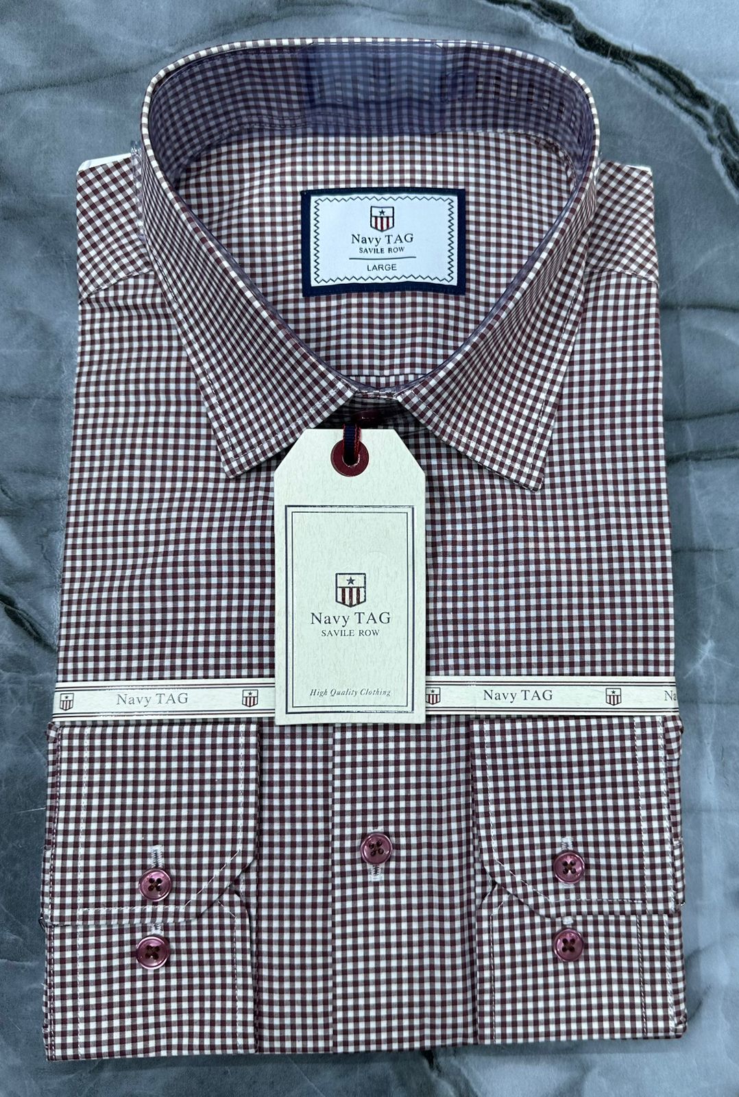 Navy TAG Premium Cotton Long Sleeve Shirts for Office & Casual Wear