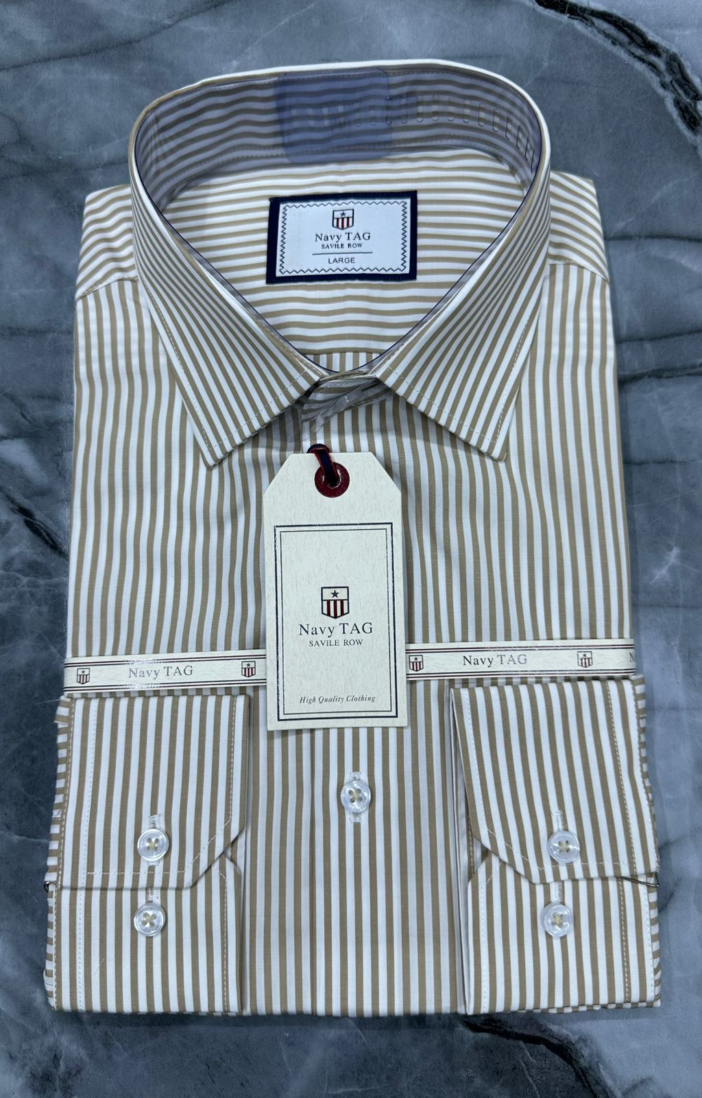 Navy TAG Premium Cotton Long Sleeve Shirts for Office & Casual Wear