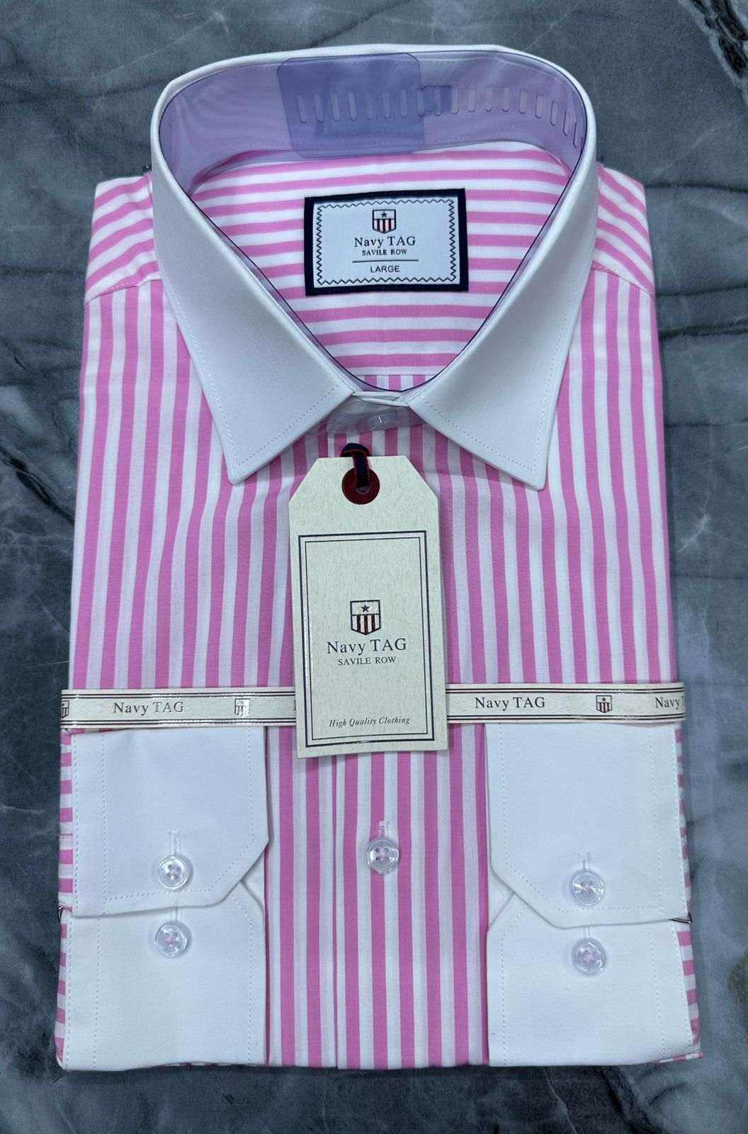 Navy TAG Premium Cotton Long Sleeve Shirts for Office & Casual Wear