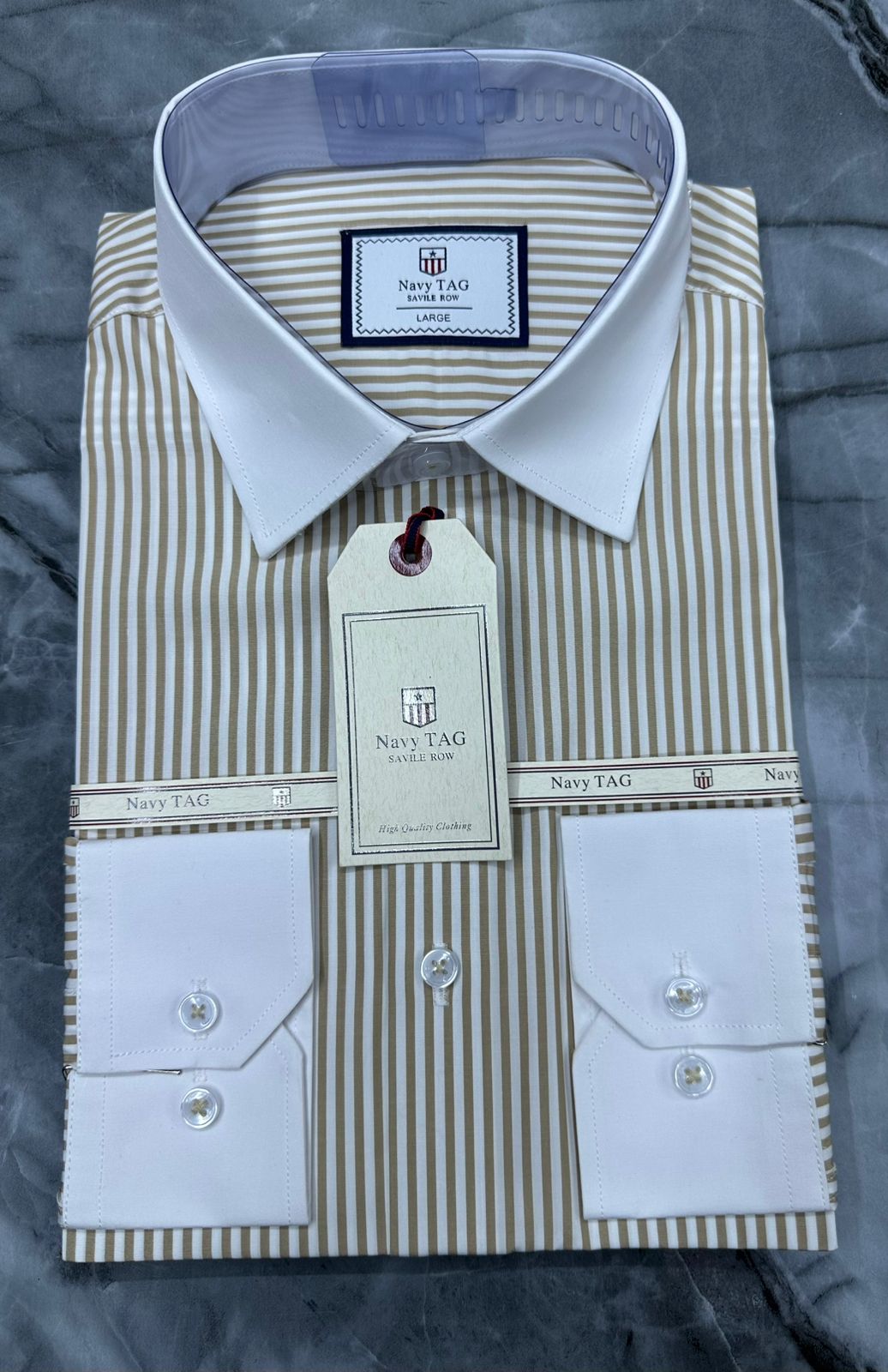 Navy TAG Premium Cotton Long Sleeve Shirts for Office & Casual Wear