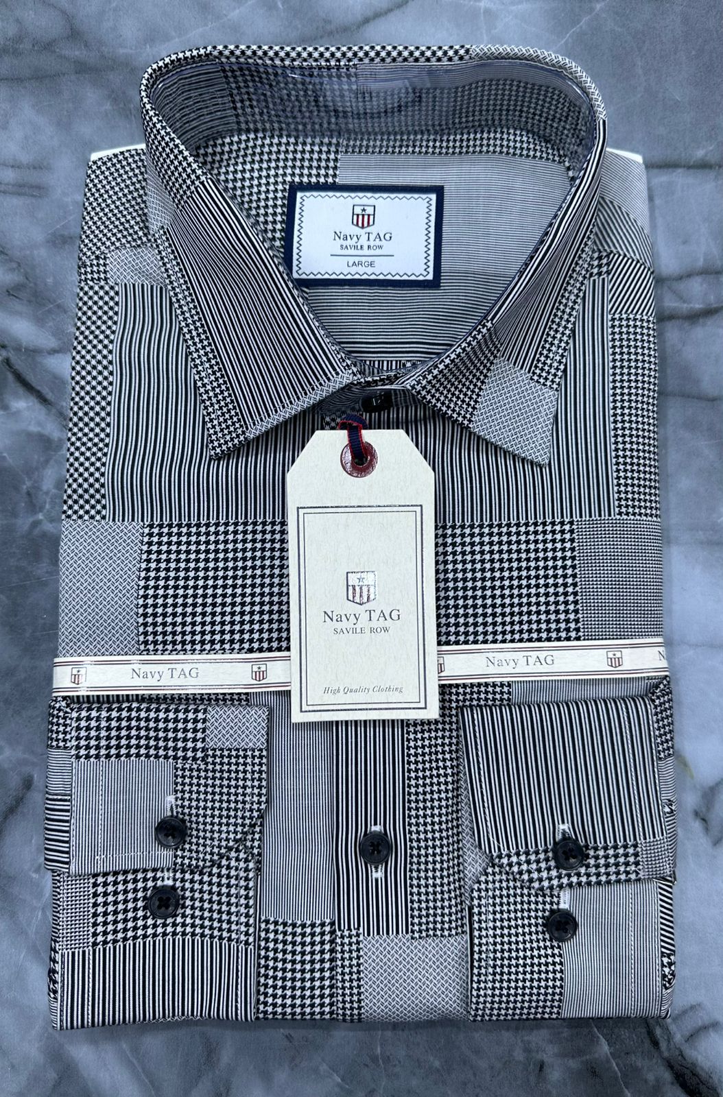 Navy TAG Premium Cotton Long Sleeve Shirts for Office & Casual Wear