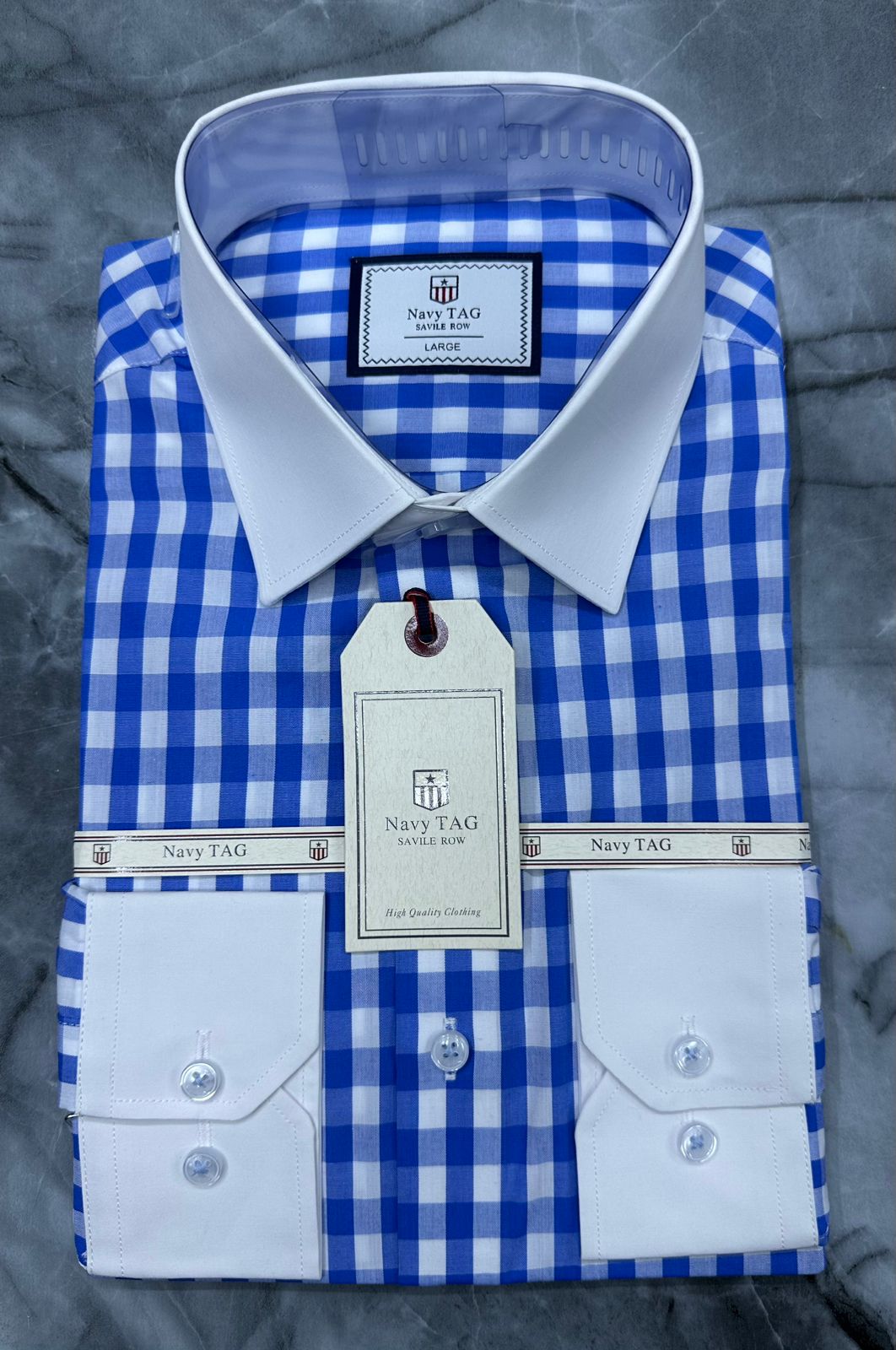 Navy TAG Premium Cotton Long Sleeve Shirts for Office & Casual Wear