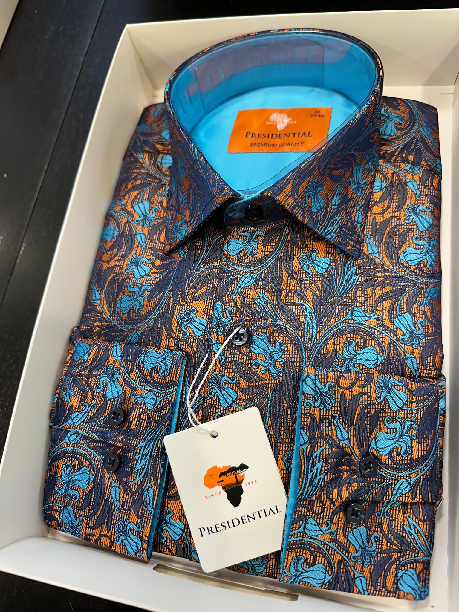 Presidential Premium African Paisley Dress Shirt – Luxury Men’s Button-Up