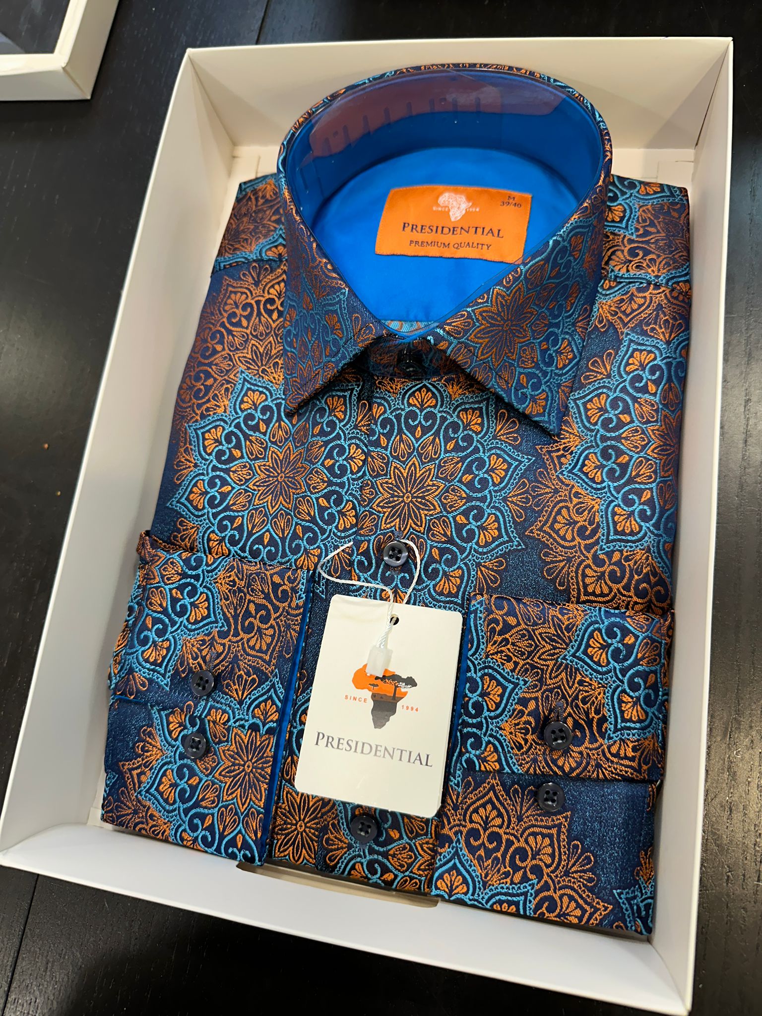 Presidential Premium African Paisley Dress Shirt – Luxury Men’s Button-Up