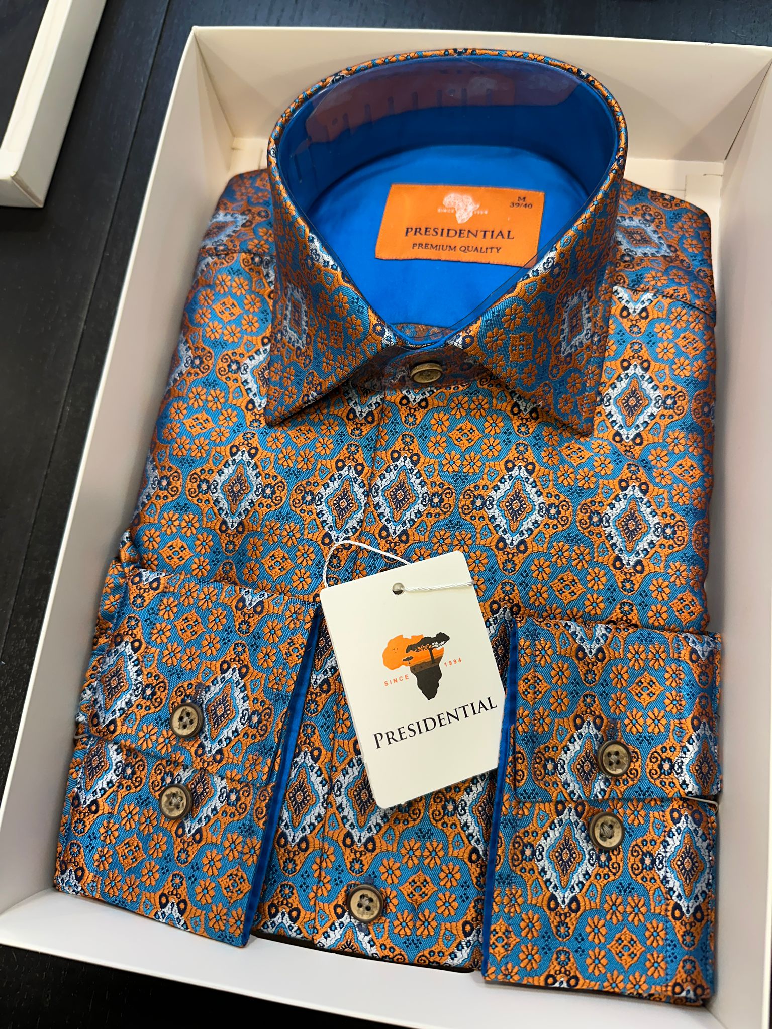 Presidential Premium African Paisley Dress Shirt – Luxury Men’s Button-Up