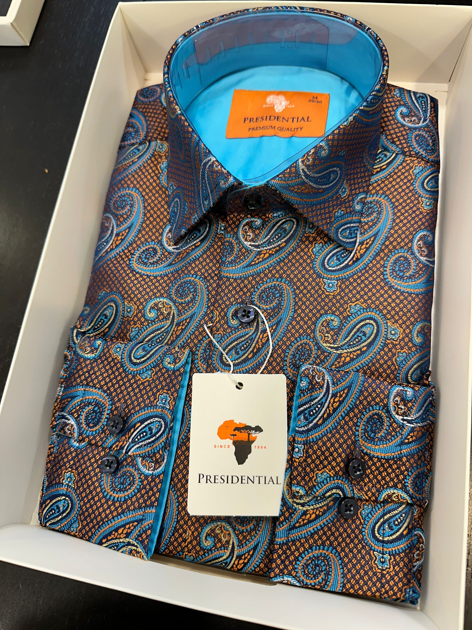 Presidential Premium African Paisley Dress Shirt – Luxury Men’s Button-Up