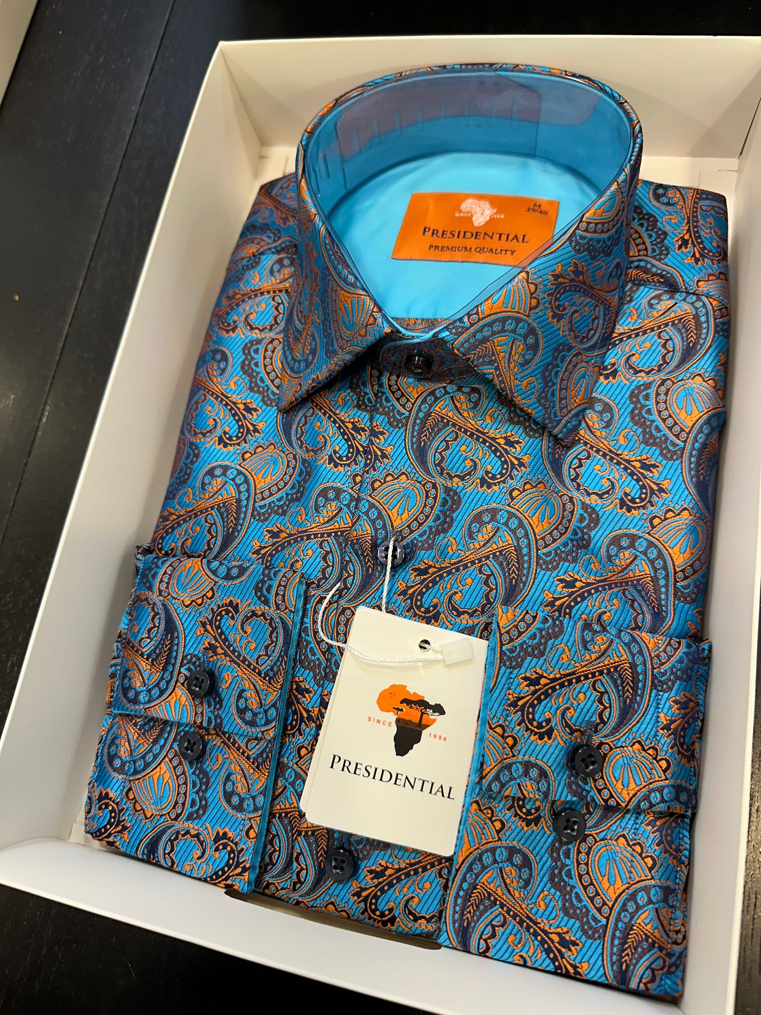 Presidential Premium African Paisley Dress Shirt – Luxury Men’s Button-Up