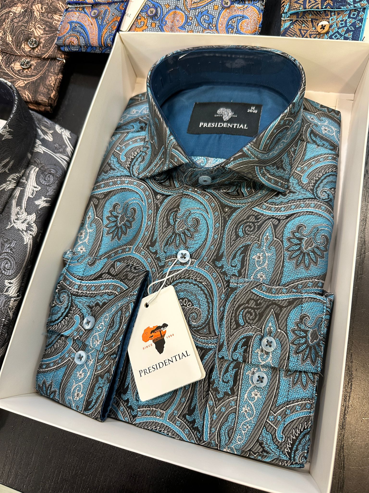 Presidential Premium African Paisley Dress Shirt – Luxury Men’s Button-Up