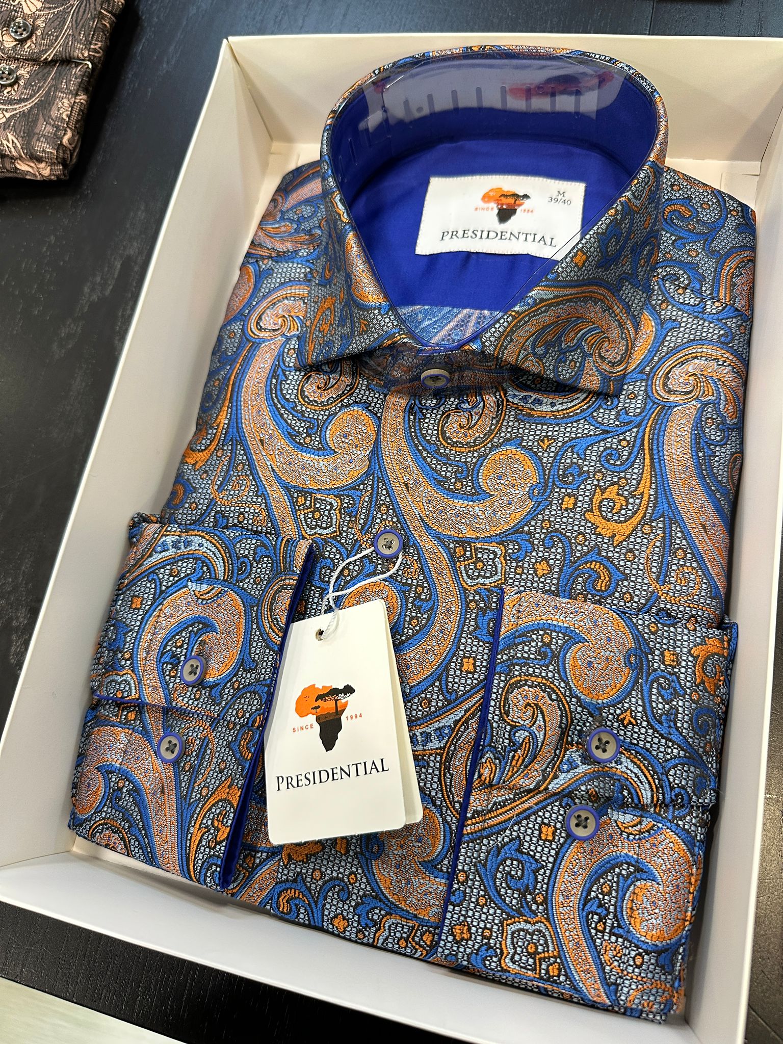 Presidential Premium African Paisley Dress Shirt – Luxury Men’s Button-Up