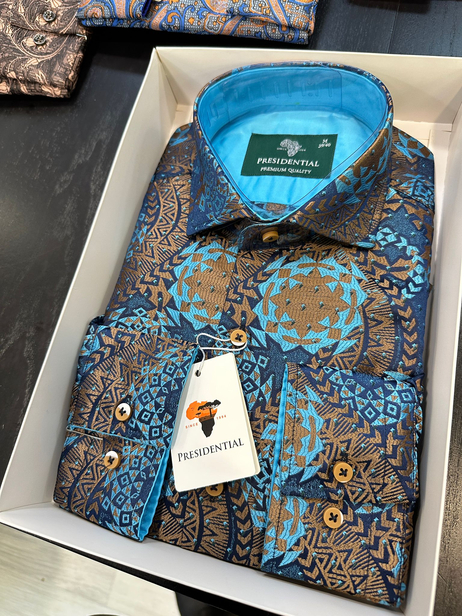 Presidential Premium African Paisley Dress Shirt – Luxury Men’s Button-Up