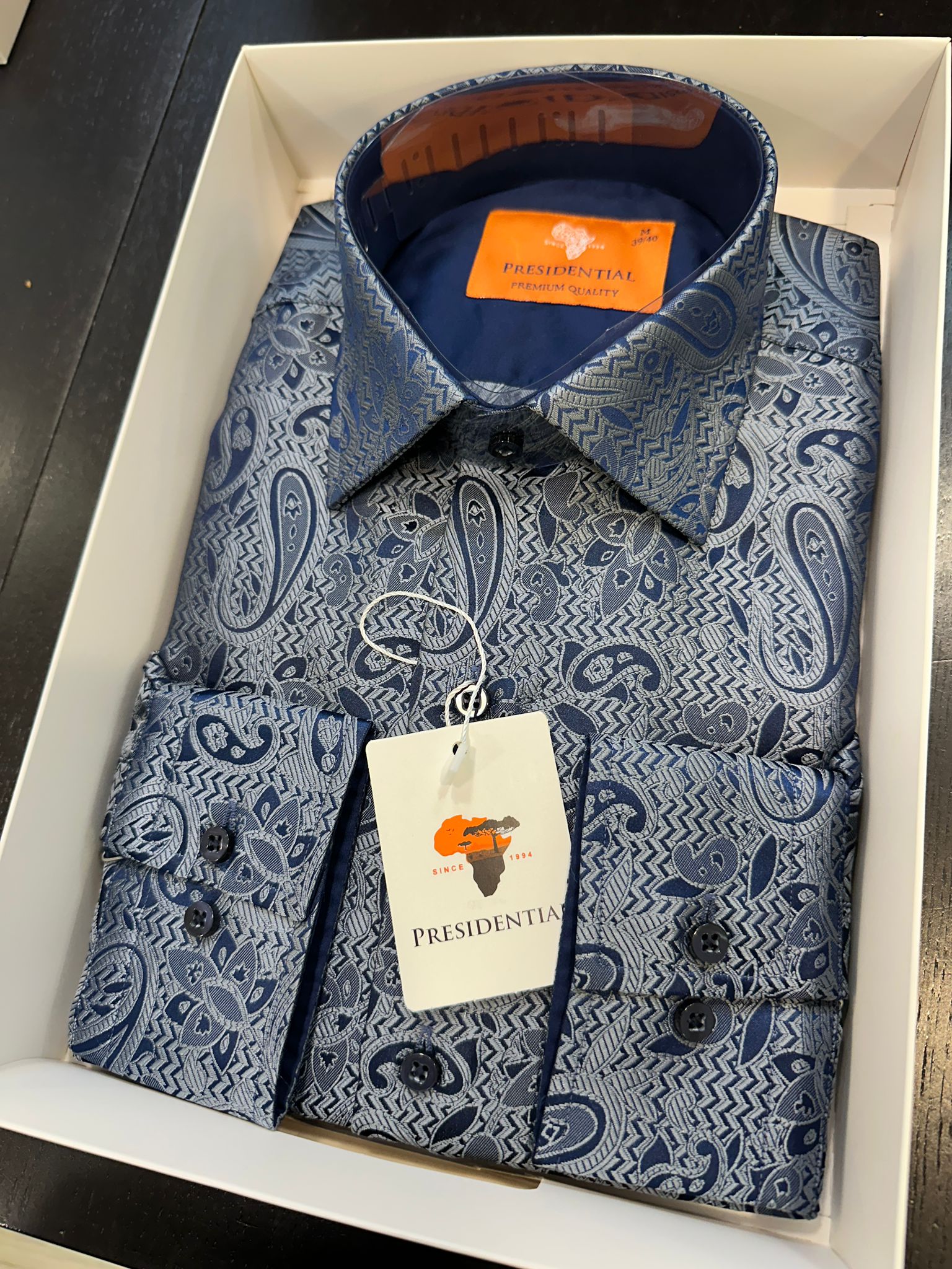 Presidential Premium African Paisley Dress Shirt – Luxury Men’s Button-Up