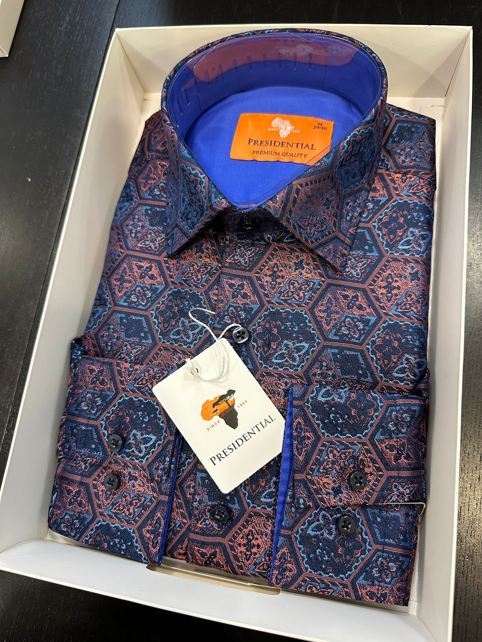 Presidential Premium African Paisley Dress Shirt – Luxury Men’s Button-Up