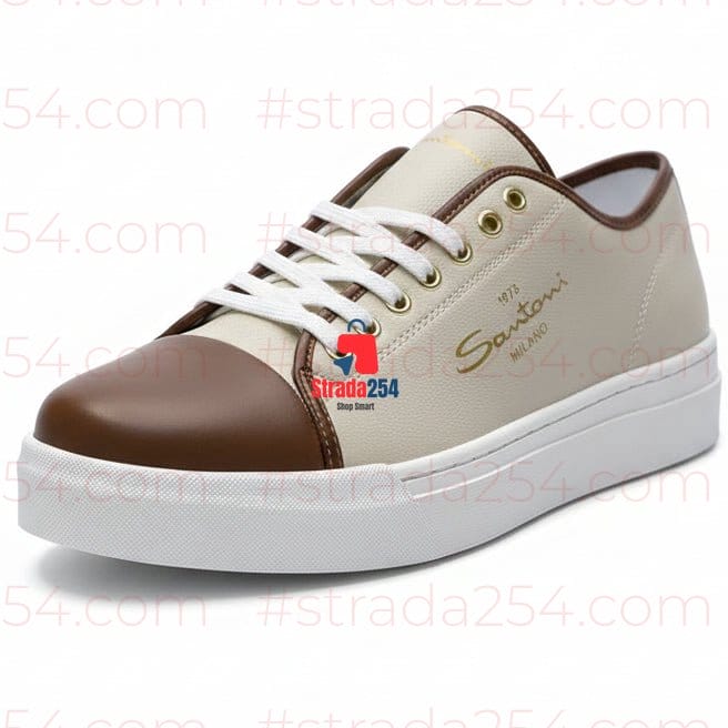 🔴Santoni Milano Premium Leather Low-Top Sneakers🔴