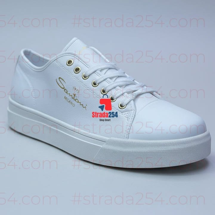 🔴Santoni Milano Premium Leather Low-Top Sneakers🔴