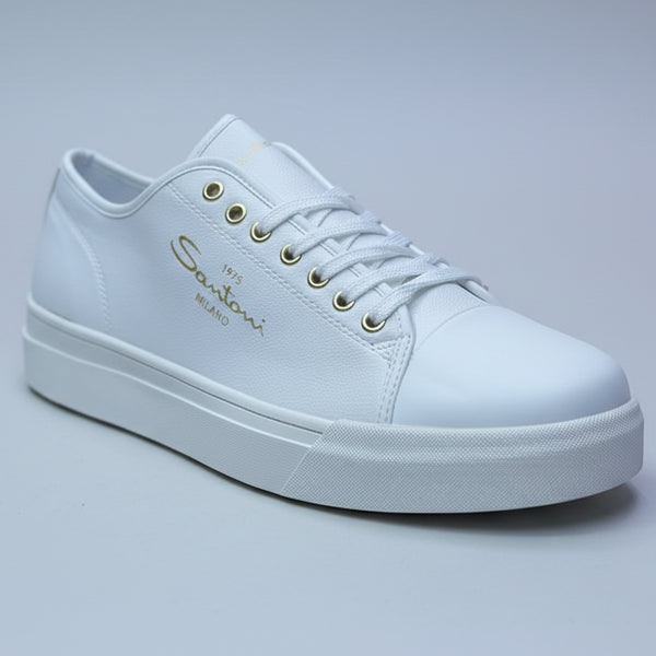 🔴Santoni Milano Premium Leather Low-Top Sneakers🔴