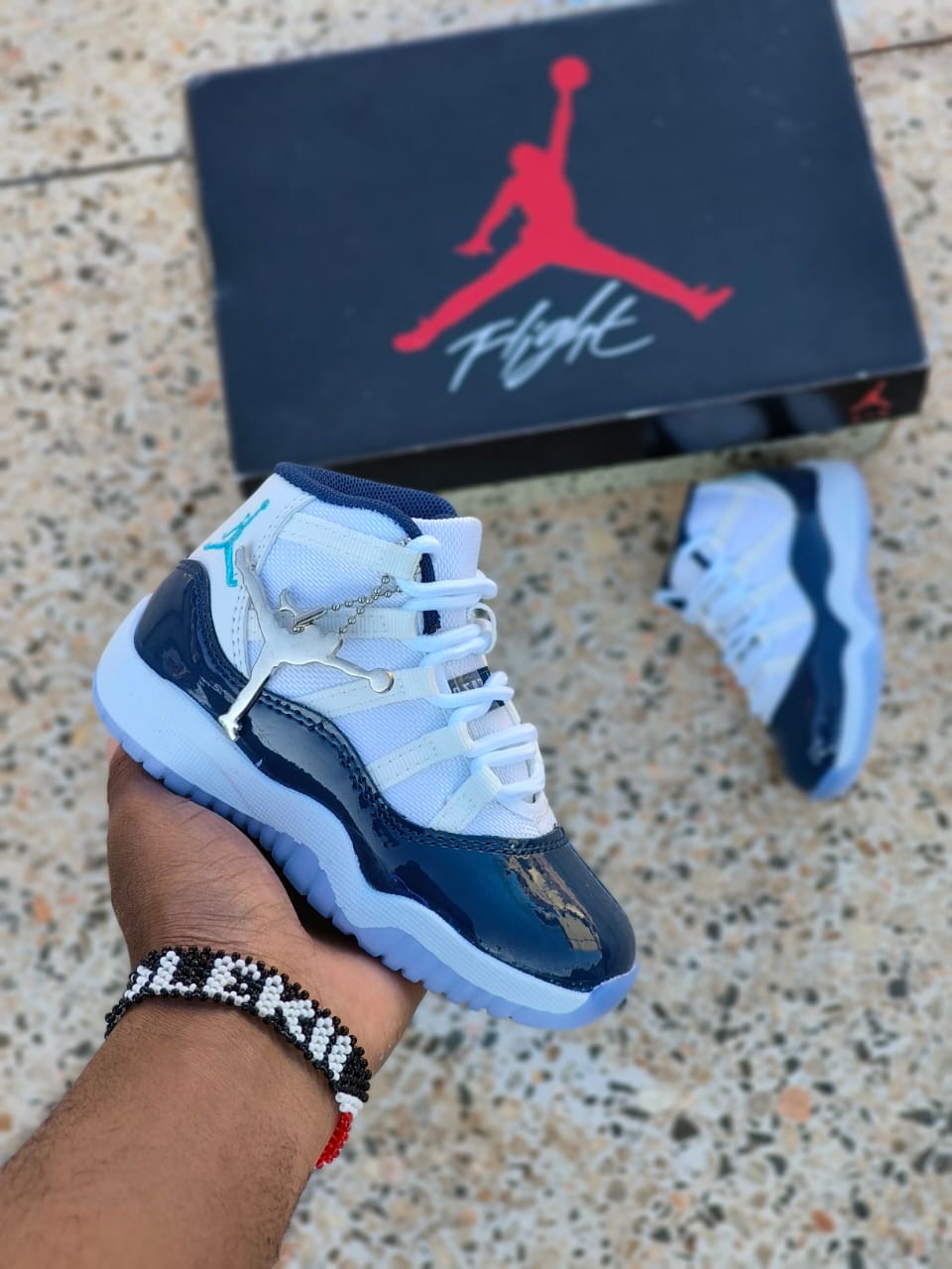 Kids Jordan Retro-Style Sneaker – Black/Blue