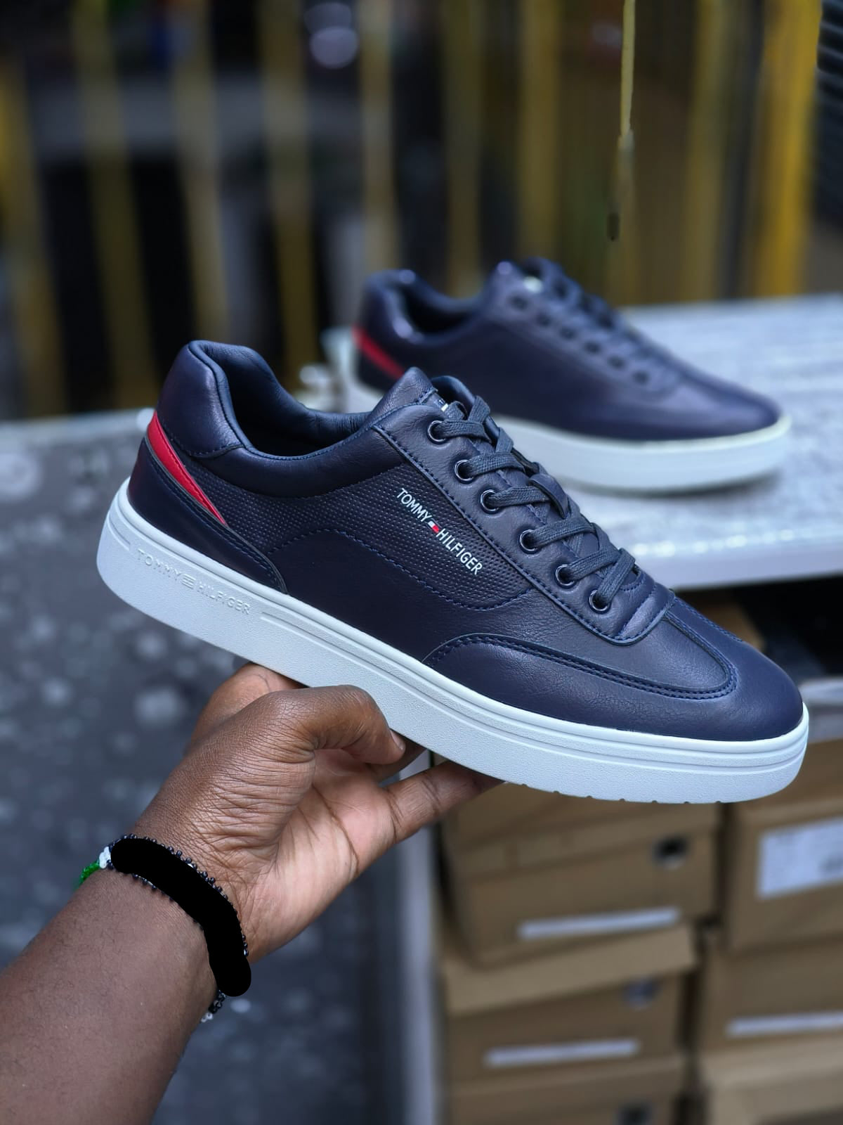 Men's Casual Tommy-Style Leather Sneakers