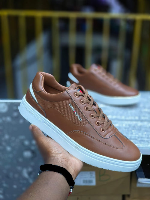 Men's Casual Tommy-Style Leather Sneakers