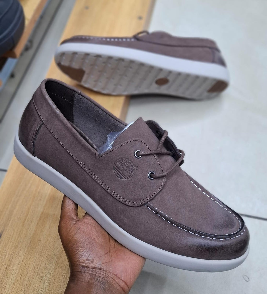 Men’s Casual Leather Moc-Toe Lace-Up Shoes