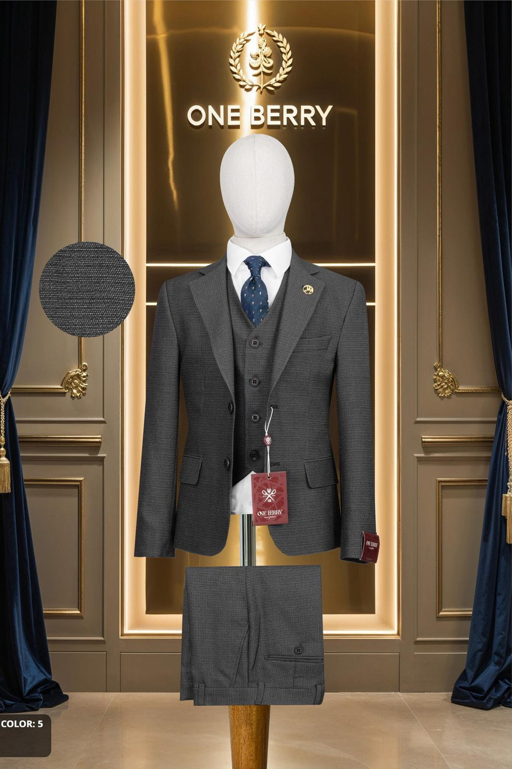 Men’s Premium 3-Piece Suit – Tailored Blazer, Waistcoat & Trousers Set