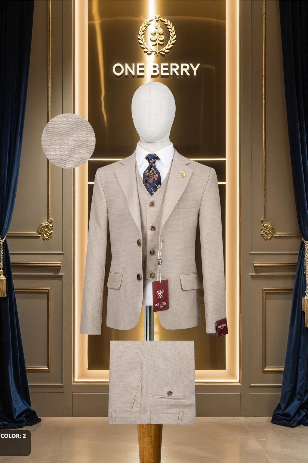 Men’s Premium 3-Piece Suit – Tailored Blazer, Waistcoat & Trousers Set