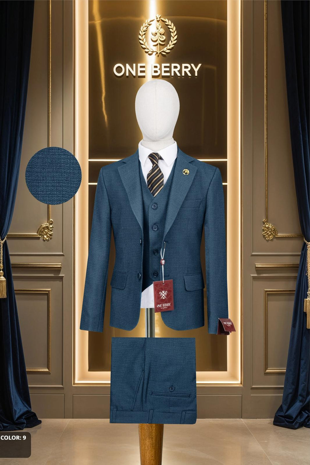 Men’s Premium 3-Piece Suit – Tailored Blazer, Waistcoat & Trousers Set