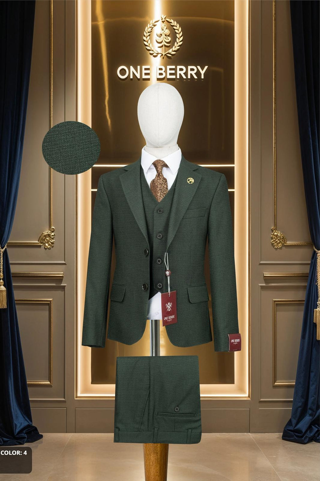 Men’s Premium 3-Piece Suit – Tailored Blazer, Waistcoat & Trousers Set