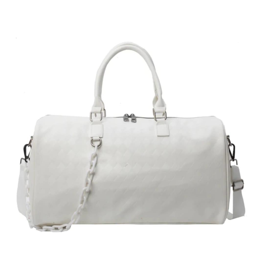 Luxury Woven-Texture Weekender Bag – Large Capacity Travel Duffel