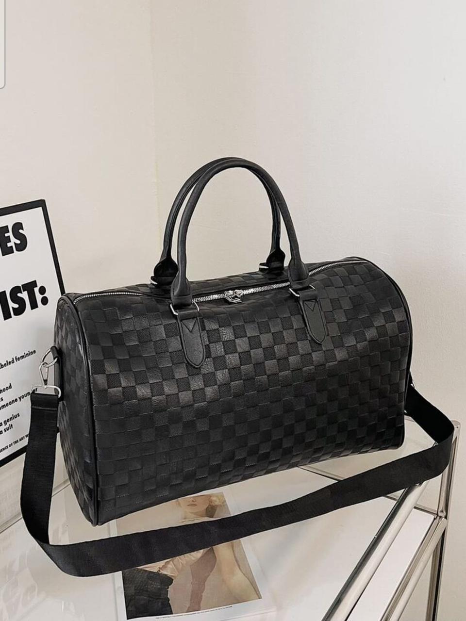 Luxury Woven-Texture Weekender Bag – Large Capacity Travel Duffel