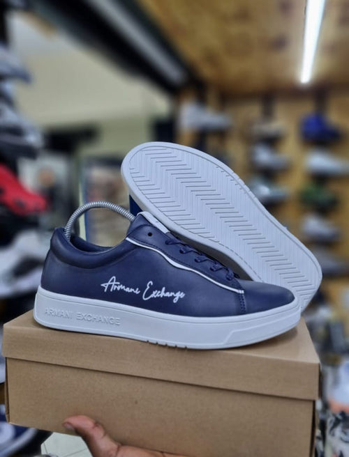 Armani Exchange Men’s Signature Leather Sneakers