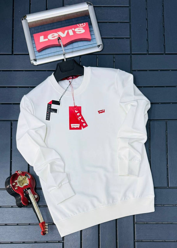 Levi’s Men’s Classic Crewneck Sweatshirt – Small Red Logo Patch