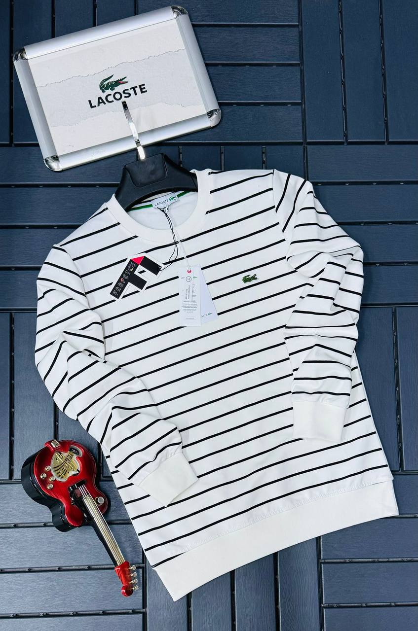 Lacoste Men’s Classic Crewneck Sweatshirt – Signature Crocodile Logo (Multiple Colors)