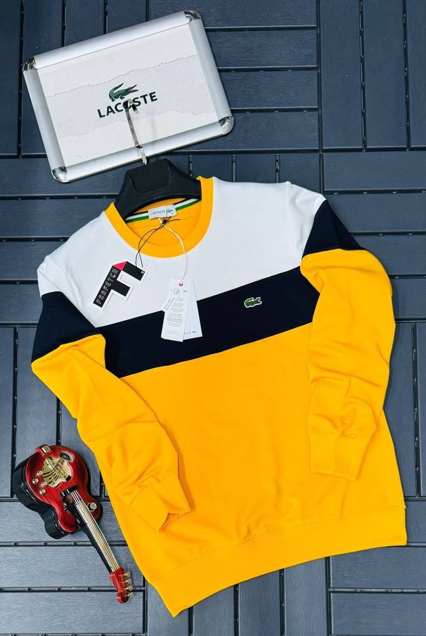 Lacoste Men’s Classic Crewneck Sweatshirt – Signature Crocodile Logo (Multiple Colors)