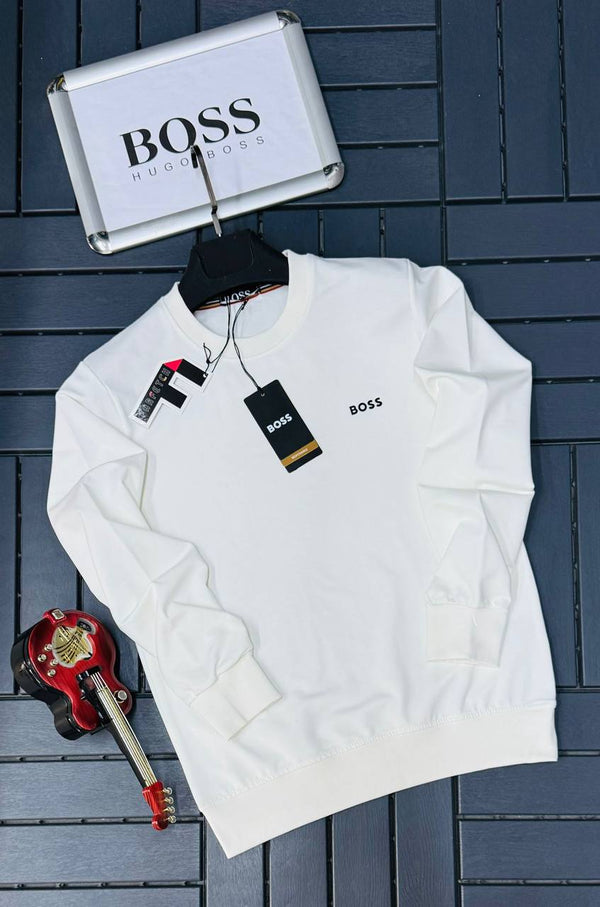 Hugo Boss Men’s Premium White Crewneck Sweatshirt