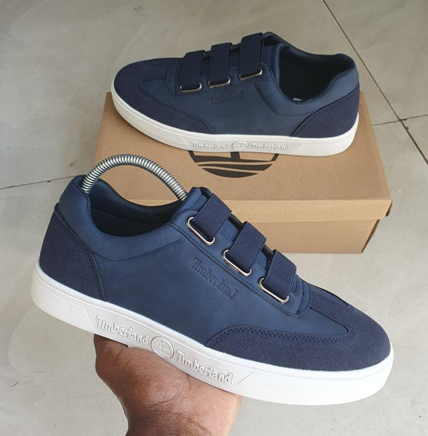 Timberland Men’s Black Casual Sneakers – Strap Closure Low-Top Shoes