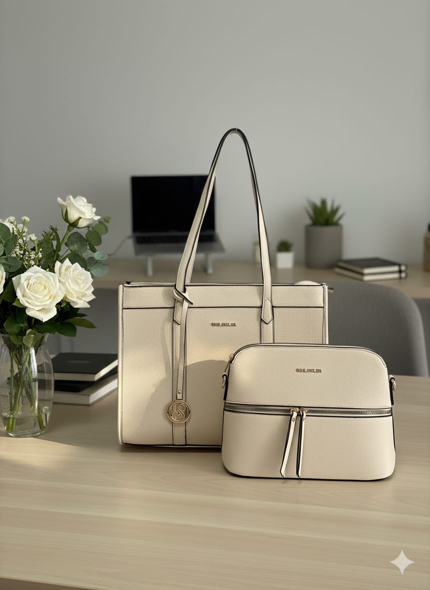 Women’s Leather Handbag Set – Tote & Crossbody Shoulder Bag