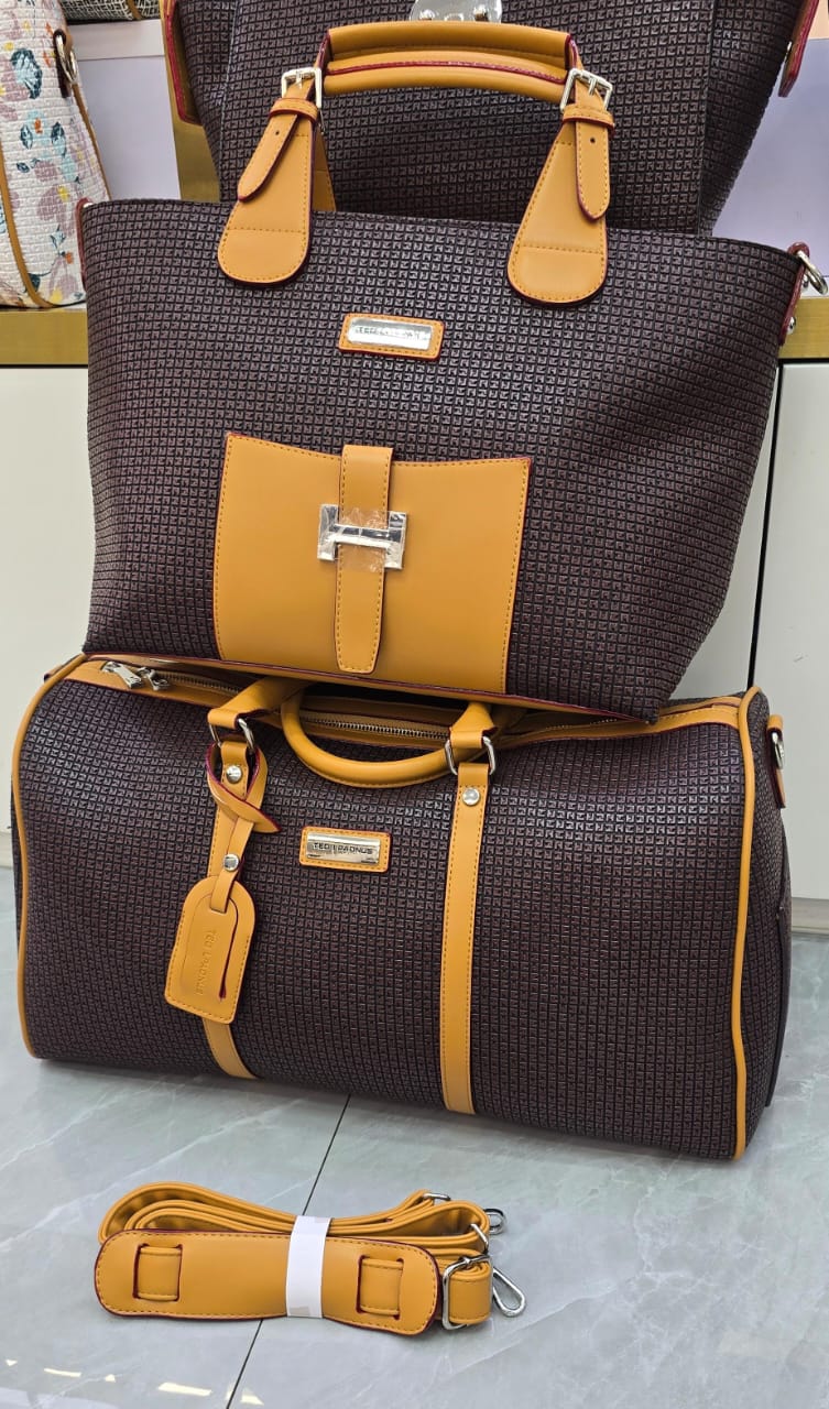 Luxury Structured Tote & Duffle Bag Set | Elegant Travel & Work Bag Collection