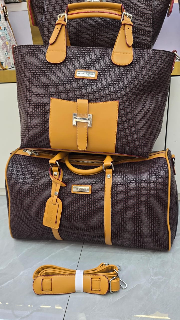 Luxury Structured Tote & Duffle Bag Set | Elegant Travel & Work Bag Collection