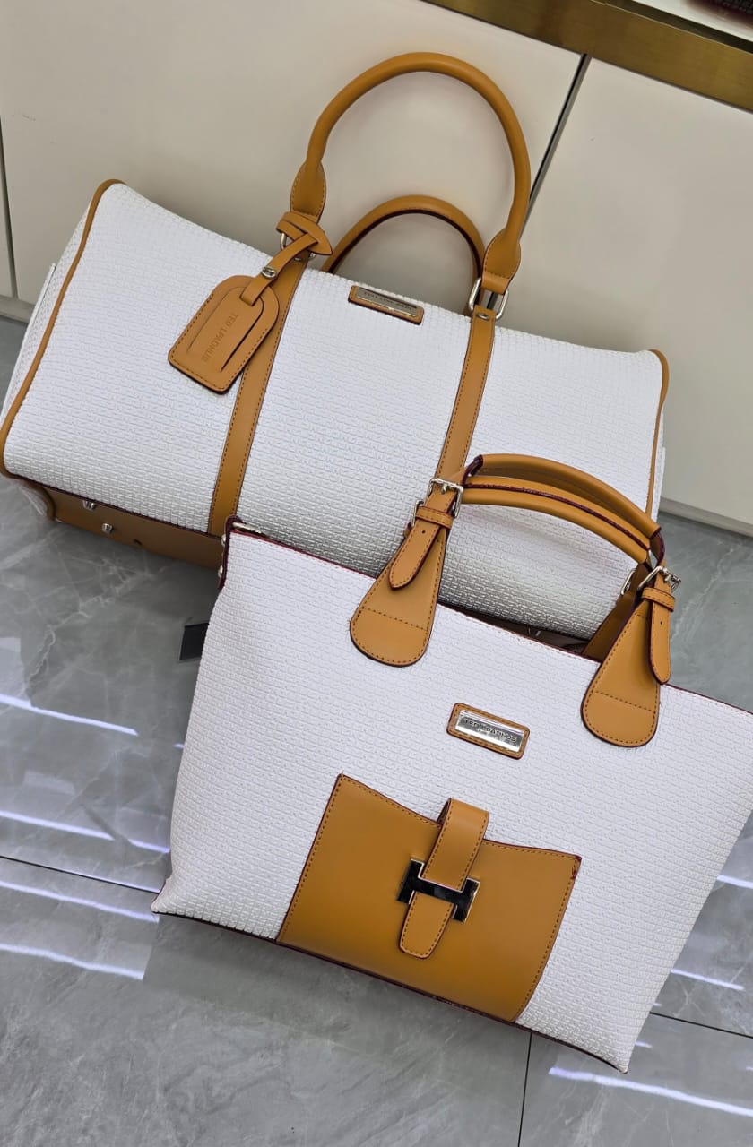 Luxury Structured Tote & Duffle Bag Set | Elegant Travel & Work Bag Collection