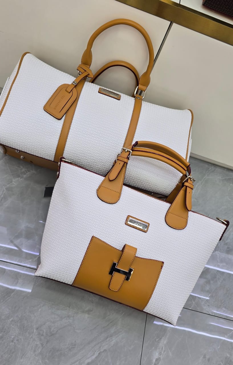 Luxury Structured Tote & Duffle Bag Set | Elegant Travel & Work Bag Collection