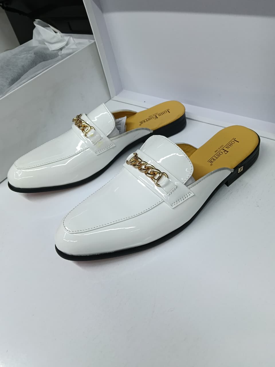 Men’s Patent Leather Backless Loafers (Mules) – Luxury Slip-On Designer Shoes